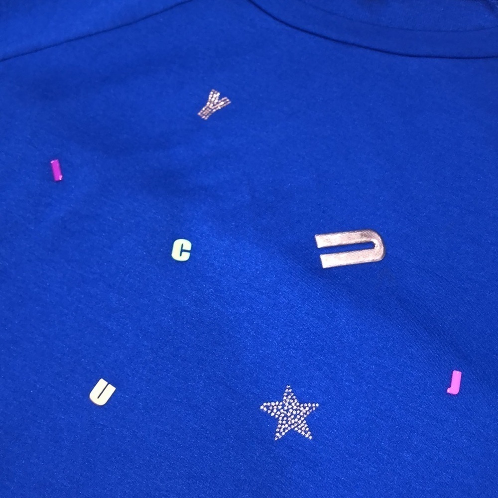 Juicy Couture size XLarge Royal blue cozy spellout sweatshirt - Picture 6 of 10